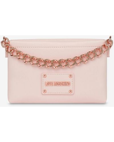Moschino Heart Chain Mini Bag - Pink