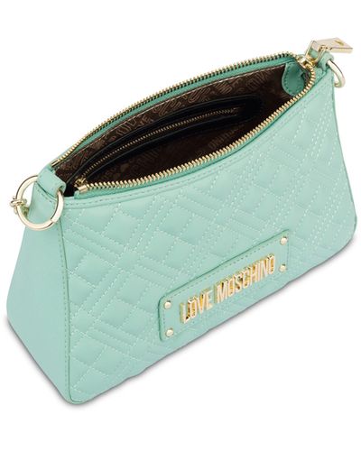 Moschino Shiny Quilted Hobo Bag - Green