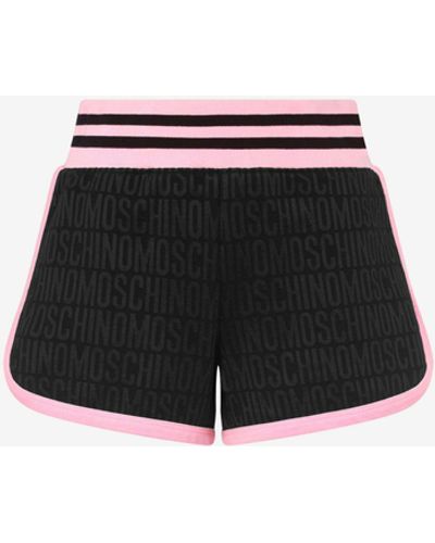 Moschino Short En Molleton Jacquard Allover Logo - Noir