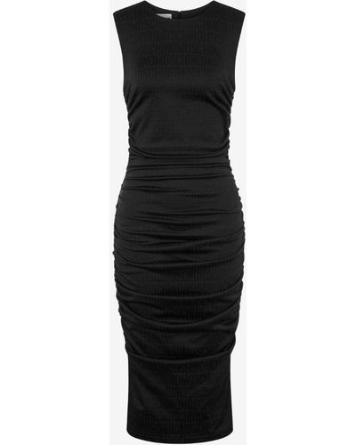 Moschino Allover Logo Jacquard Organzine Dress - Black