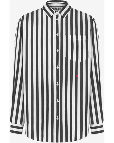 Moschino Archive Stripes Poplin Shirt - White