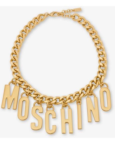 Moschino Lettering Charm Choker - Metallic