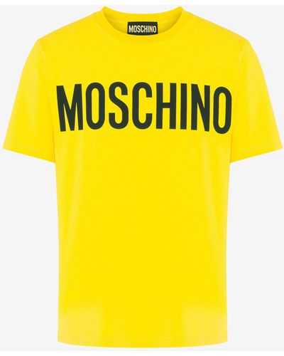 Moschino Logo Print Stretch Jersey T-shirt - Yellow