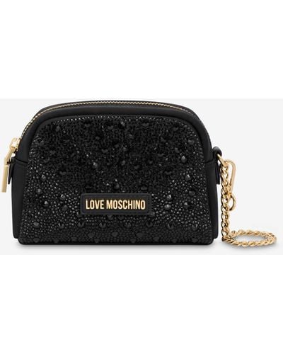 Moschino Love Gift Capsule Wash Bag With Rhinestones - Black