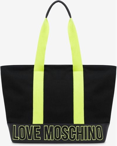 Moschino Shopper In Canvas Free Time - Bianco