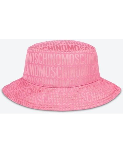 Moschino All-over Logo Nylon Bucket Hat - Pink