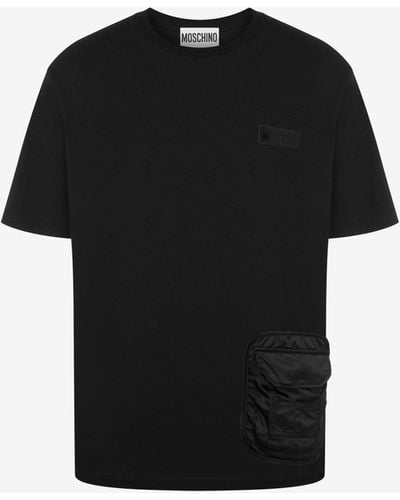 Moschino T-shirt In Cotone Multipocket Details - Nero