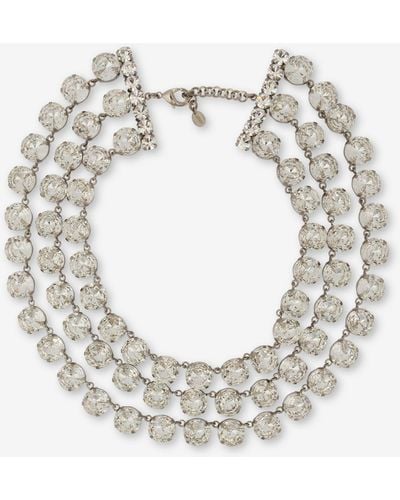 Moschino Necklace With Round Jewel Stones - White