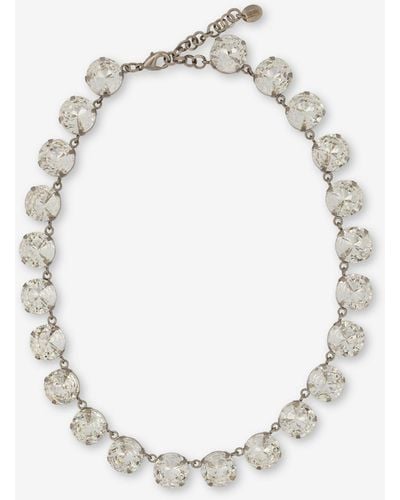 Moschino Choker Necklace With Jewel Stones - White