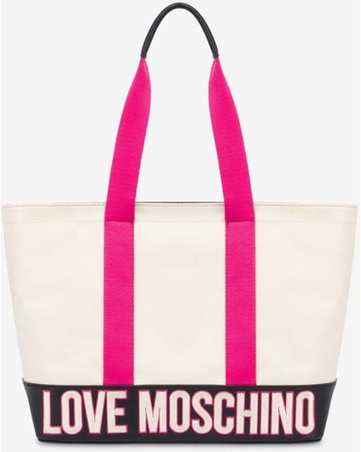 Moschino Free Time Canvas Shopper - Pink