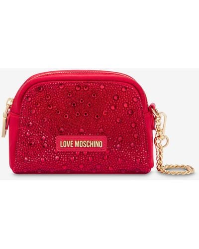 Moschino Love Gift Capsule Wash Bag With Rhinestones - Red