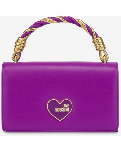 Moschino Enameled Heart Handbag - Purple