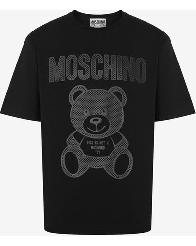 Moschino T-shirt In Jersey Teddy Mesh - Nero