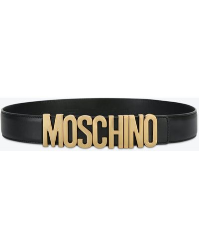 Moschino Belt In Leather With Logo - White
