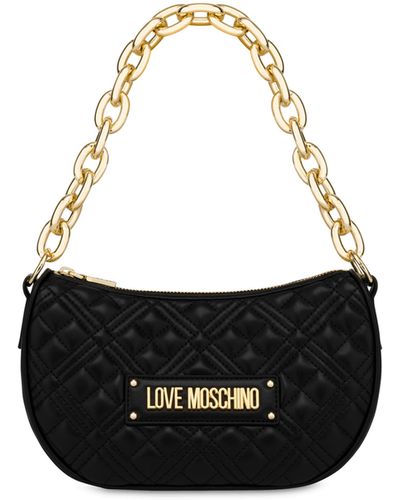 Moschino Shiny Quilted Hobo Bag - White