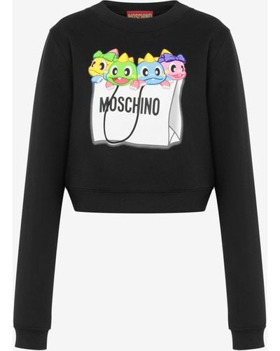 Moschino Bubble Booble Cropped Sweatshirt - Black