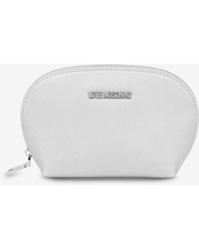 Moschino Love Gift Capsule Laminated Wash Bag - White