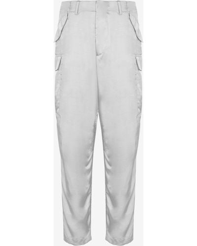 Moschino Logo Embroidery Twill Trousers - Grey