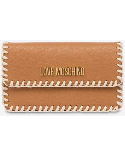 Moschino Handstitch Clutch With Stitching - White