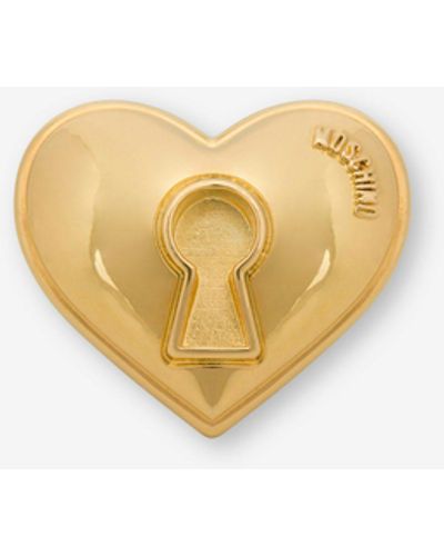 Moschino Heart Lock Ring - Metallic