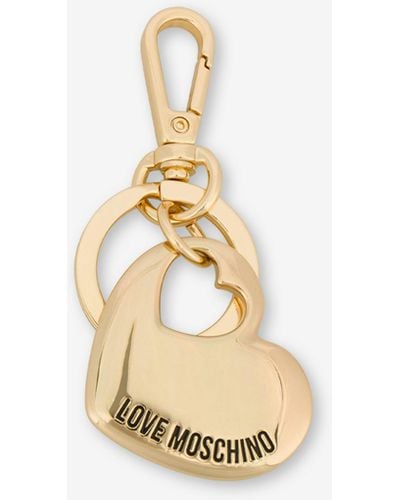 Moschino Love Gift Capsule Heart Keyring - Metallic