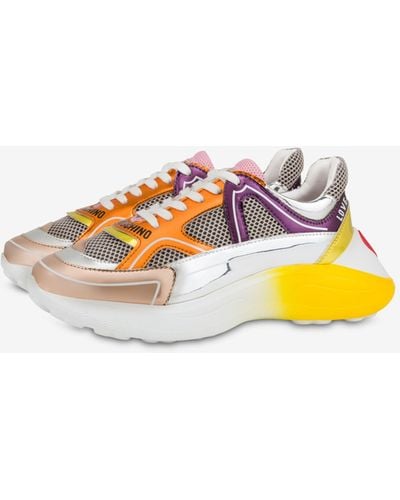 Moschino Superheart Trainers With Nuanced Sole - Yellow