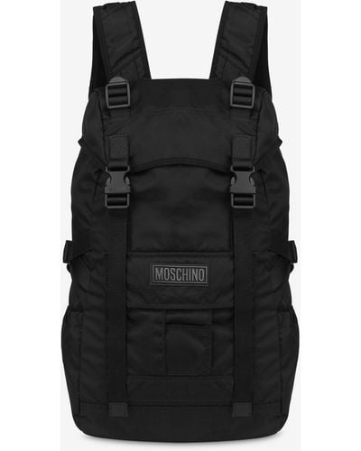 Moschino Multipocket Nylon Backpack - Black
