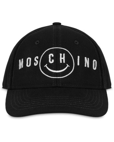 Moschino Smiley® Embroidery Canvas Hat - Black