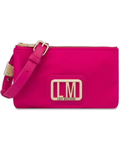 Moschino Lm Nylon Shoulder Bag - Pink