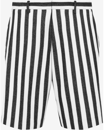 Moschino Bermuda In Misto Cotone Archive Stripes - Bianco