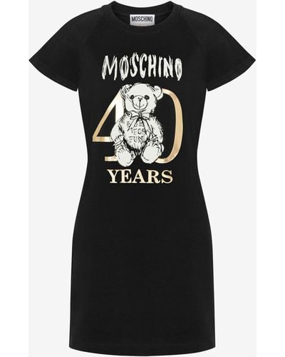 Moschino 40 Years Teddy Bear Cotton Interlock Dress - Black