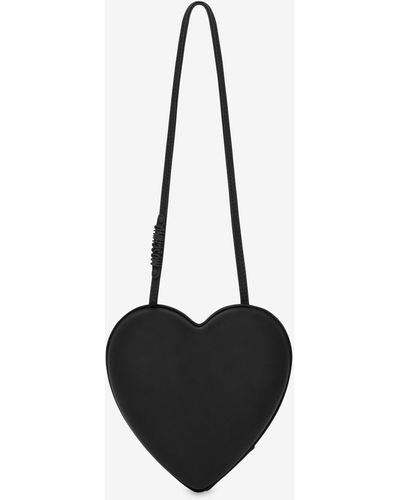 Moschino Rubberised Nappa Leather Heartbeat Bag - Black