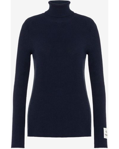 Moschino Pull À Col Montant En Coton - Bleu