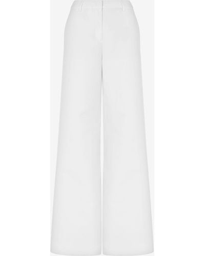 Moschino Cotton Duchesse Palazzo Trousers - White