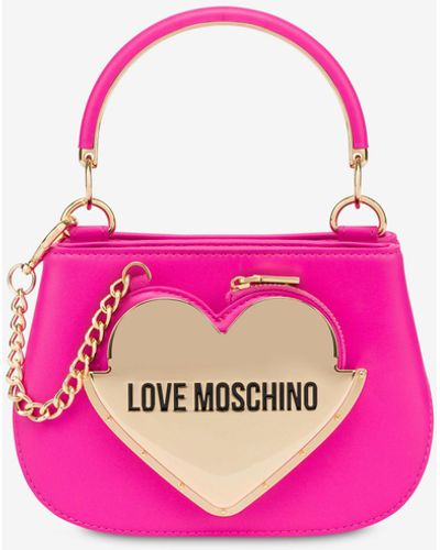 Moschino Petit Sac À Main Baby Heart - Rose