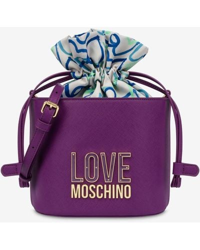 Moschino Jelly Logo Bucket Bag - Purple