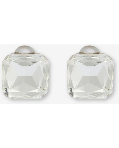 Moschino Clip-on Earrings With Jewel Stone - White