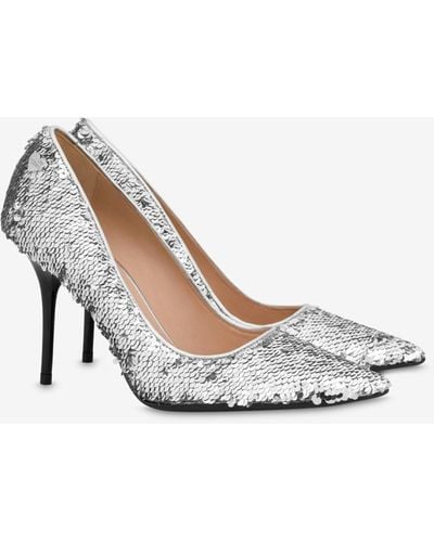 Moschino Sequin Court Shoes - White