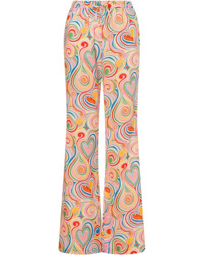 Moschino Pantalone Allover Multicolor Heart - Multicolore