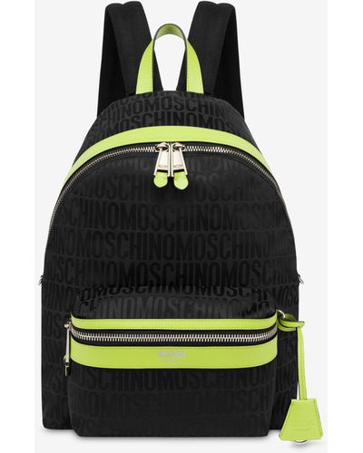 Moschino Allover Logo Heavy Nylon Backpack - Blue