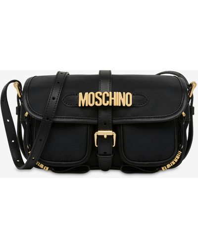 Moschino Multipockets Nylon Messenger Bag - Black
