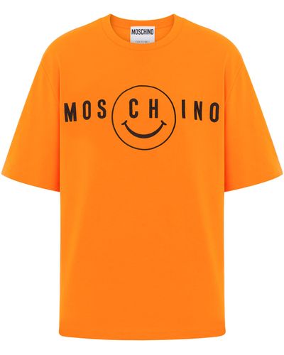 Moschino T-shirt In Jersone Smiley® Embroidery - Arancione