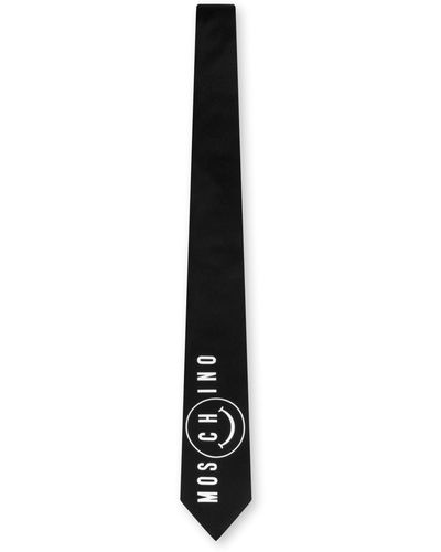 Moschino Smiley® Logo Tie - Black