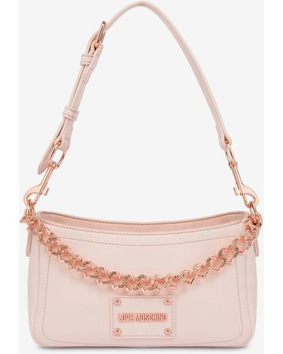 Moschino Heart Chain Shoulder Bag - Pink