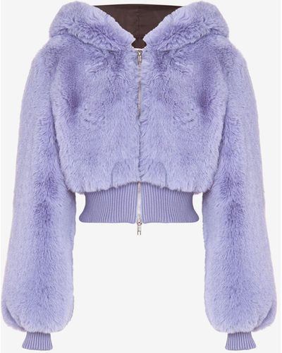 Moschino Soft Fabric Cropped Coat - Purple