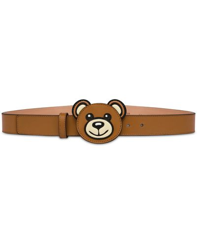 Moschino Teddy Bear Calfskin Belt - Brown