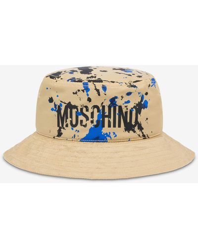 Moschino Bucket Hat In Nylon Painted Effect - Metallizzato