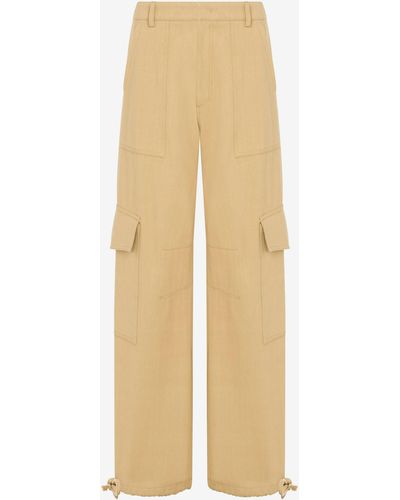Moschino Cotton Bull Oversized Trousers - Natural