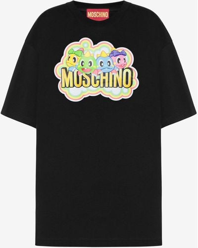 Moschino T-shirt Oversize Con Stampa Bubble Booble - Nero