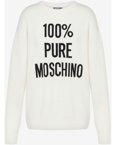 Moschino Pullover Aus Wolle 100% Pure - Weiß